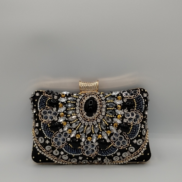 Womens black rhineson clutch bag - Picture 2 of 8